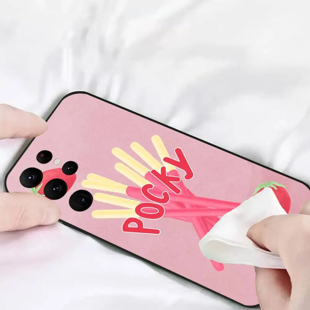 P-pocky chocolate caso de telefone para telefone série s s20 s21 s22 s23 s24 fe plus ultra tpu macio para pele-amigável capa