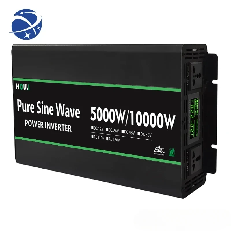 YYHC HOULI Pure Sine Wave Invertor LCD Display 5000 / 10000 Watt 12V Inverter To 220V for Home