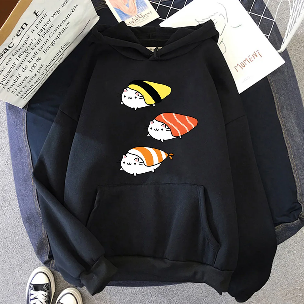 

Cartoons Sushi Cats Hoodies Sushi Cats Cute Funny Sweatshirt with Hooded Men Clothing Y2k Sudaderas Long Sleeve Fleece Casual