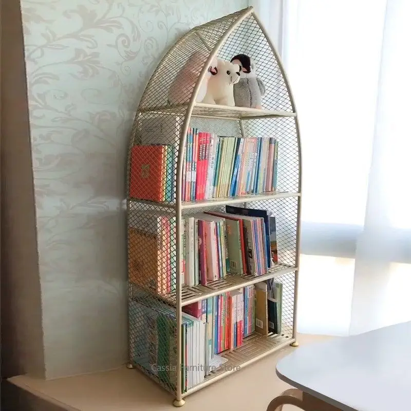 Artistic Iron Display Rack for Bay Window, Creative Metal Bookshelf & Light Luxury Decor Shelf for Home