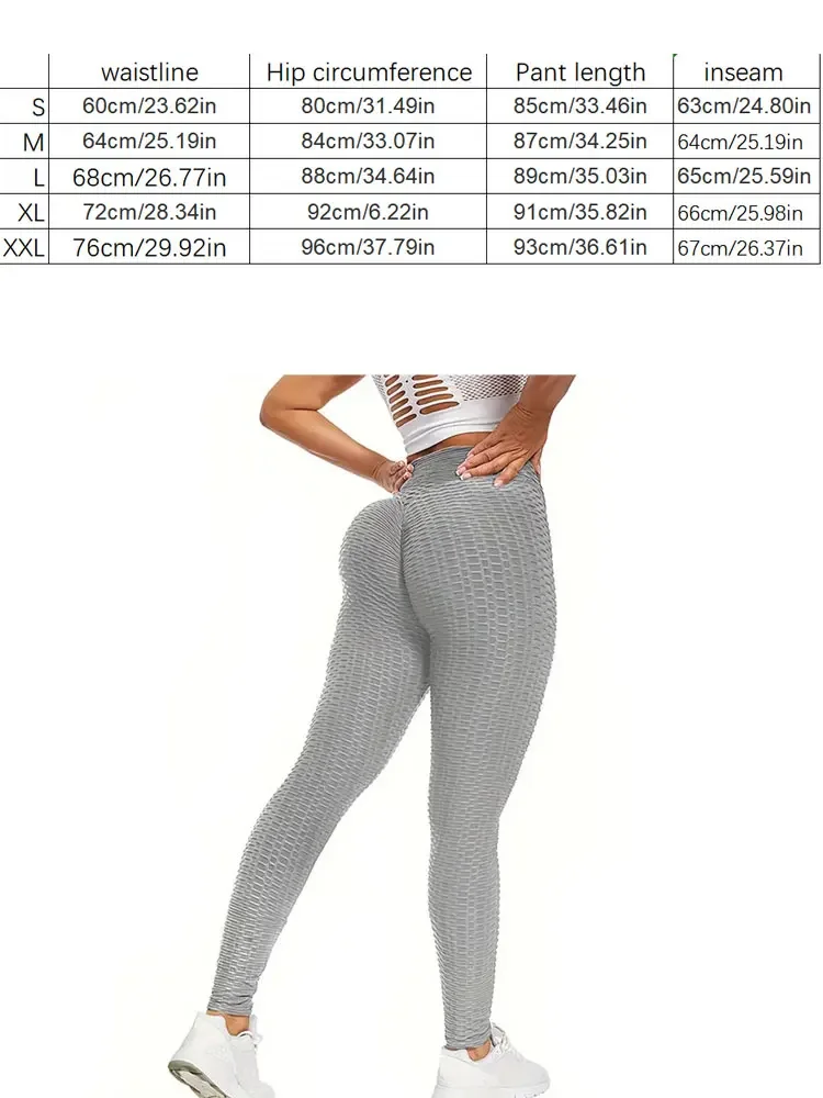 セクシーなバブルヨガフィットネスレギンス無地スリムフィットヒップリフティングスポーツパンツ女性のスポーツウェア