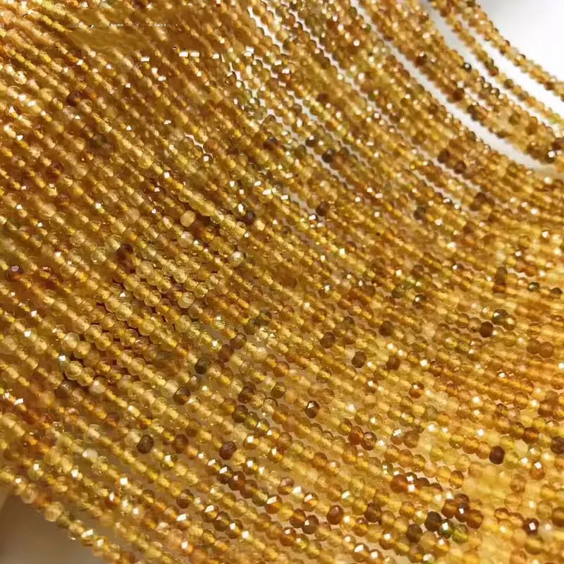 Tourmaline 3*2mm yellow roundelle faceted  37cm for DIY jewelry making  loose beads FPPJ wholesale beads nature gem stone