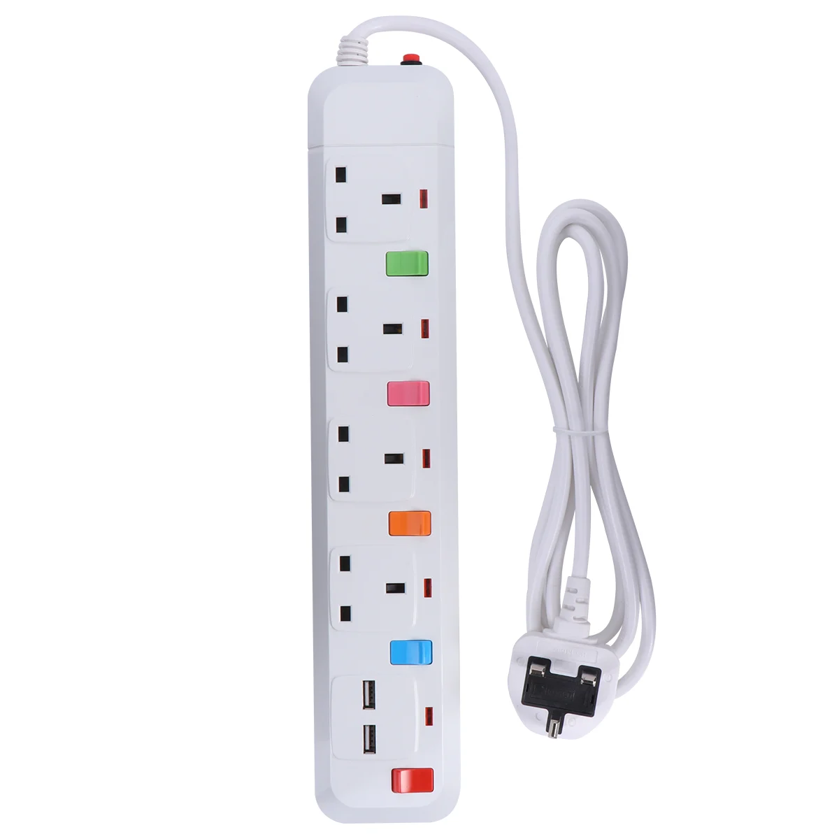 

British Standard Socket Power Extension Plug with USB Overload Protection Strip Smart Charging