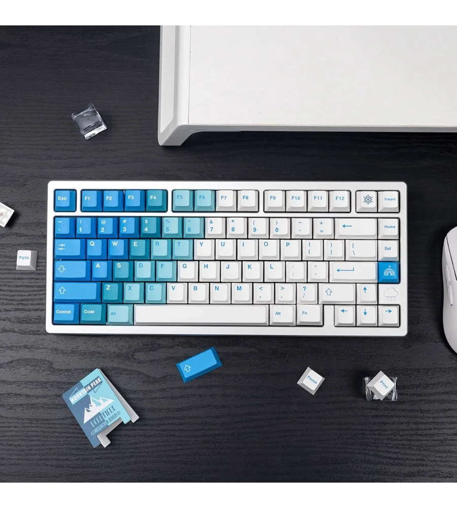 Blue/Red/Pink/Green/Purple Gradient Mechanical Keyboard Keycaps PBT Dye-Sublimation Factory Height Suitable for 64/75/87