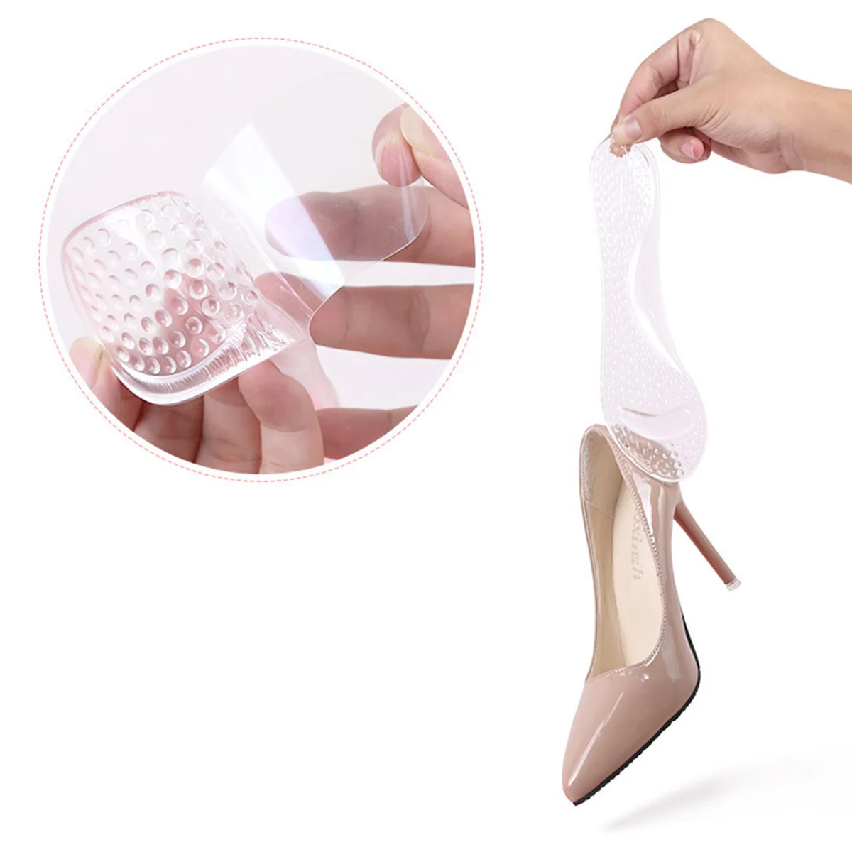

2pcs Insoles Non-Slip Foot Arch Support Cushion High Heel Comfortable Shoes Insoles Shoe Pads Massage Foot Care Use