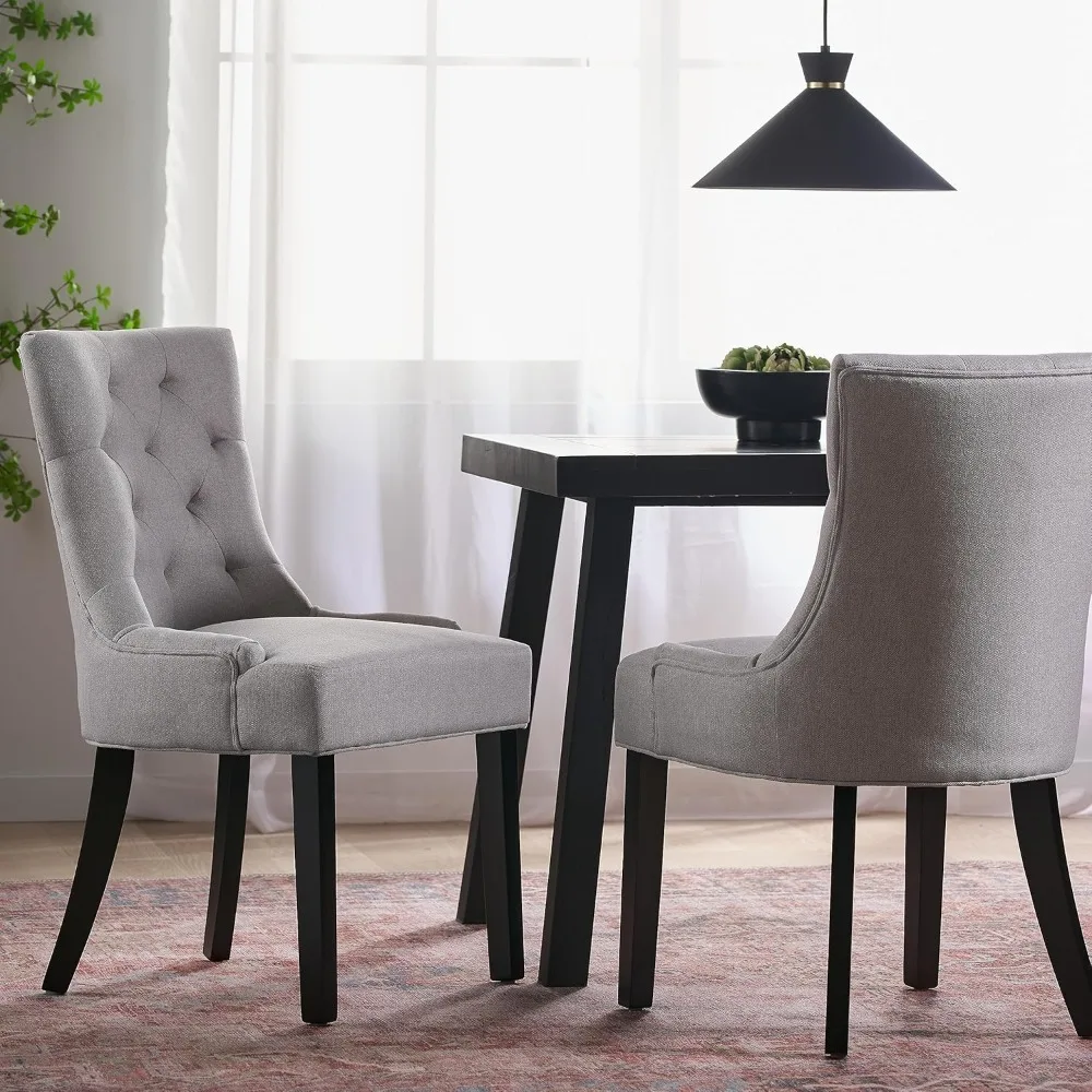 Hayden Fabric Dining Chairs, 2-Pcs Set,Polyester, Light Grey