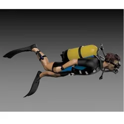 Scuba Diver (1/35) Resin Figure Model Building Kits Scene Layout Miniature Statue Unassembled and Unpainted N622