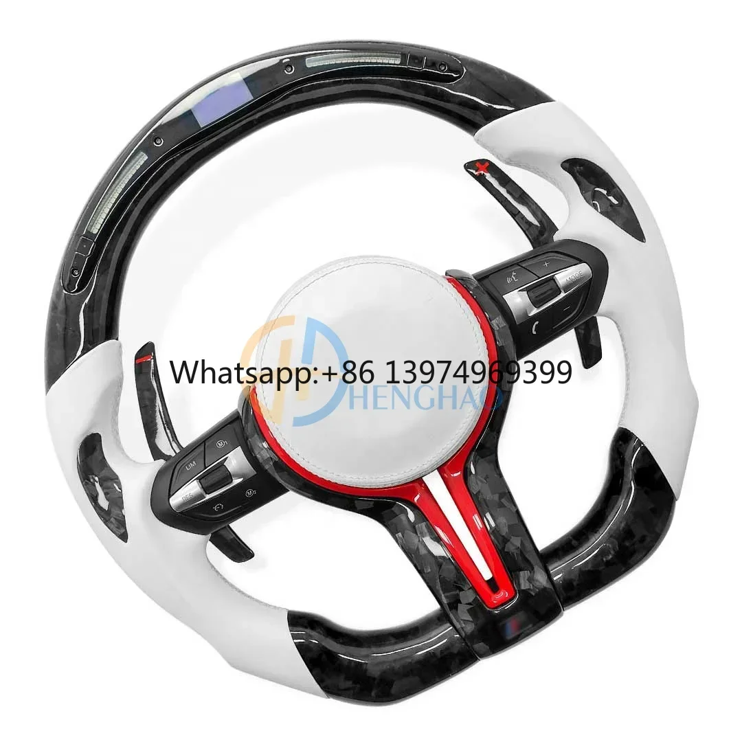 Performance LED RPM Steering Wheel for BMW 3-Series F30 5-Series F10 X3 F25 X5 F15 F-series M3 M5 Forged Carbon Steering Wheel