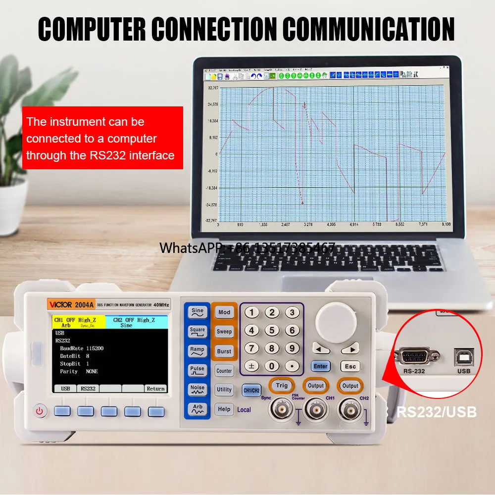VICTOR 2004A 40 MHz Frequenza DDS Doppio canale 13 bit Risoluzione verticale Forma d'onda arbitraria del rumore con generatore di segnale DC Rf