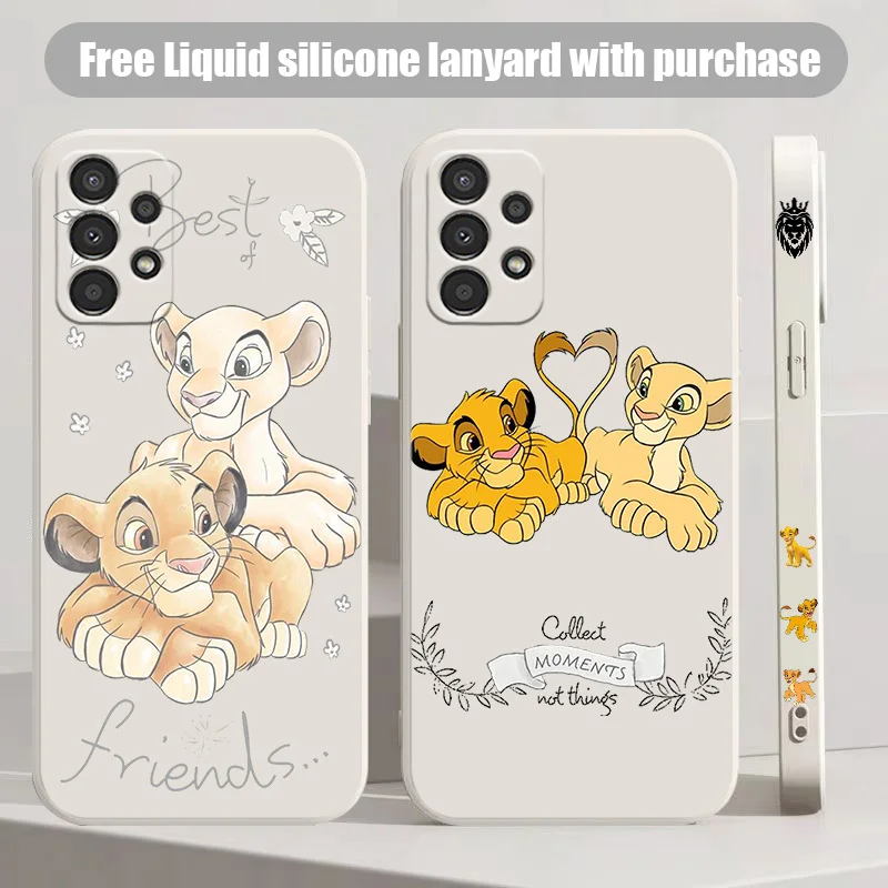 Disney Lion King For Samsung A 02 03 13 14 22 23 24 32 33 34 52 53 54 72 73 Lite Liquid Left Rope Phone Case Shell Cover Capa