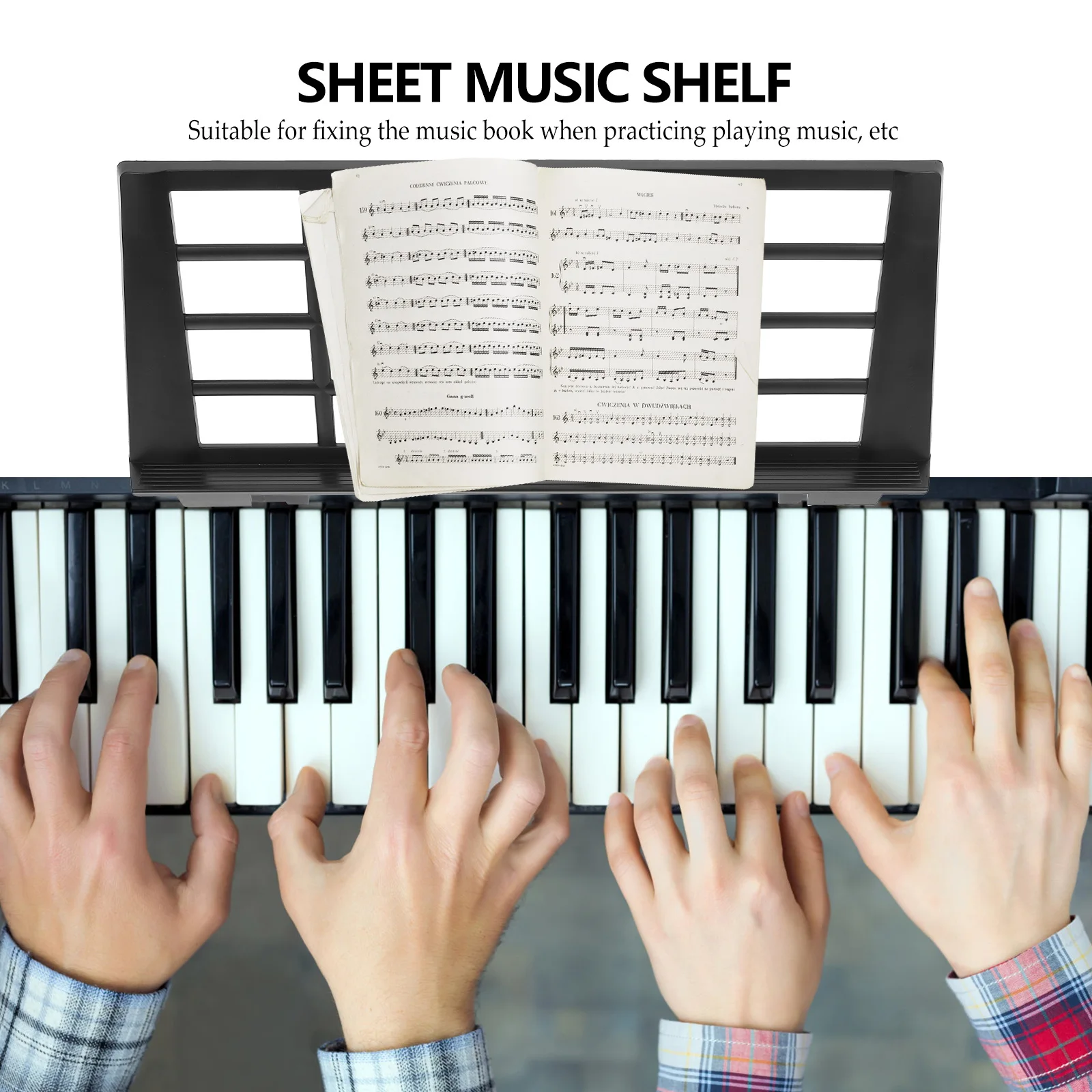 

Adjustable Music Stand Folding Lightweight Sheet Music Holder With Carrying Bag Sturdy Compact Waterproof Case Multi-Surface Use