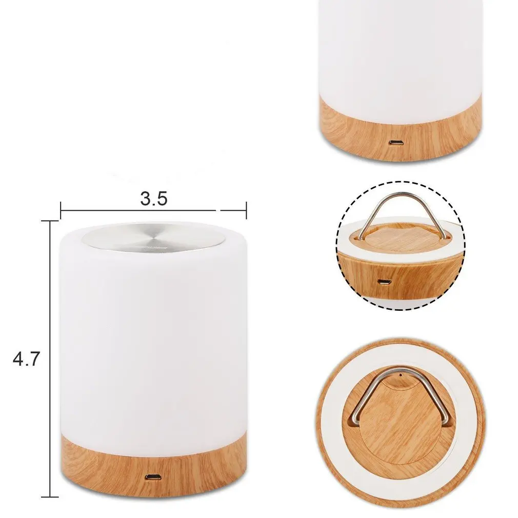 Âm Trần Led Nhiều Màu Sắc Sáng Tạo Vân Gỗ Sạc Đèn Ngủ Đầu Giường Đèn Ánh Sáng Môi Trường Xung Quanh Cảm Ứng