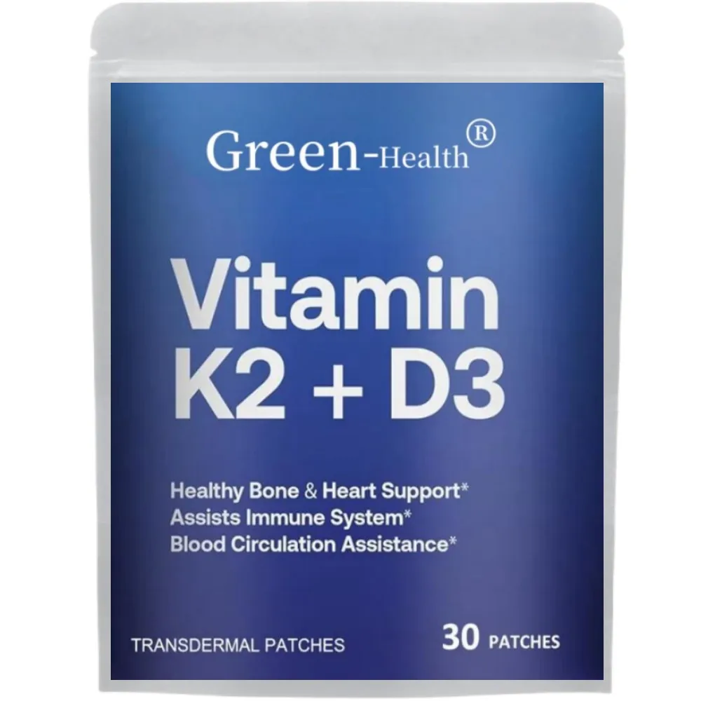 30 Patches Vitamin D3 K2 Transdermal Patches for Men and Women -Healthy Heart and Bone Support, Immune System & Blood