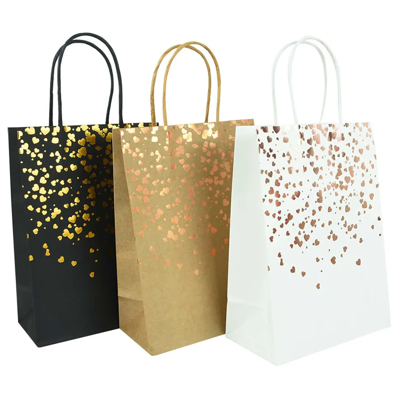 

15cm x8cm x21cm Kraft Paper Bag with Handle Cookie Candy Gift Packaging Bags Wedding Party Decoration 100pcs/lot