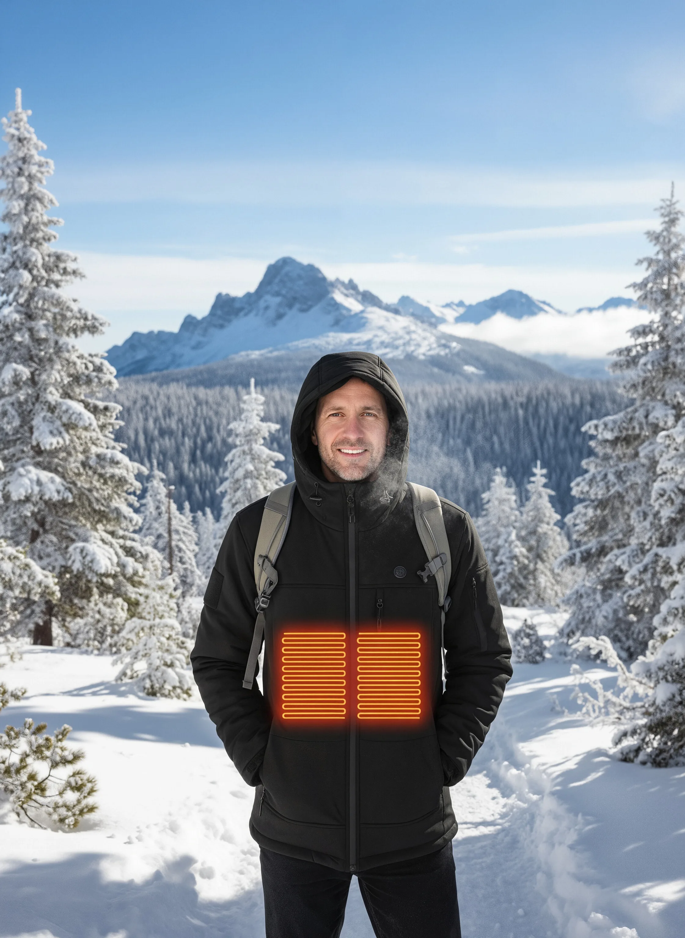 

Intelligent Heating Jacket Mens Washable Thermal Coat with Hood Ten Areas Heating Clothing Constant Temperature Motorcycle Coats