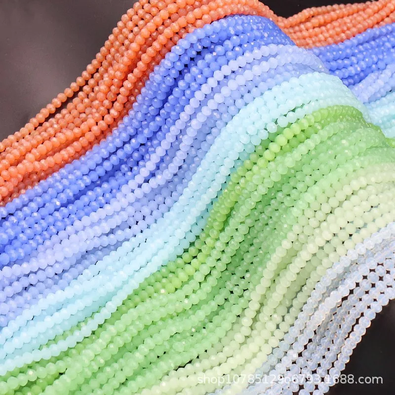 

4mm Jade Cut Crystal Wheel Beads DIY Handmade Jewelry Beads, Antique Bun Imitation Jade Beaded Material