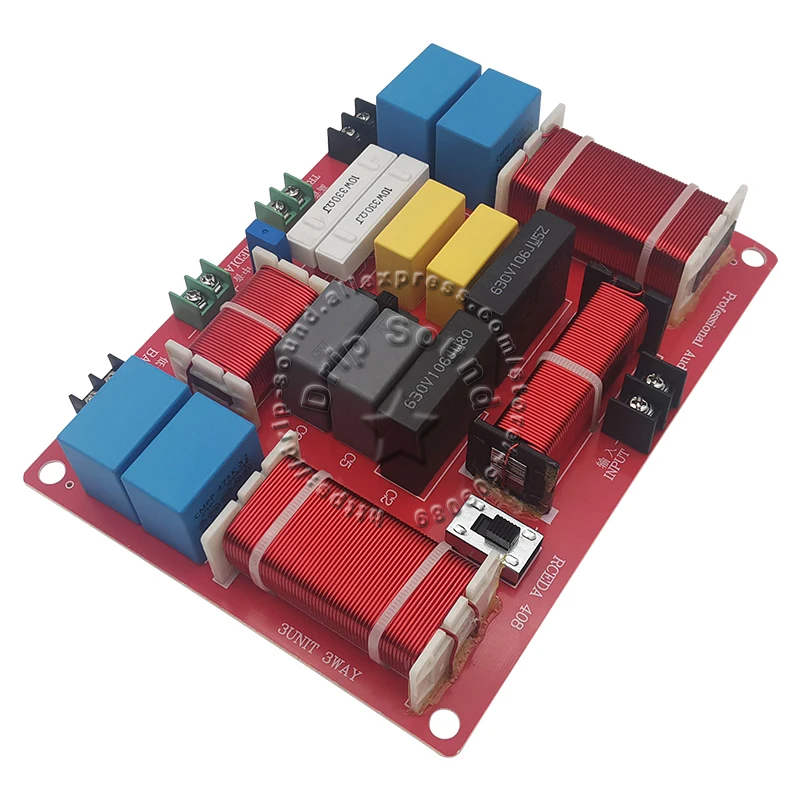 2 Buah 350W 3 Cara 4 Unit Speaker Pembagi Frekuensi Tweeter Filter Bass Ganda Jarak Menengah Frekuensi Crossover Dapat Disesuaikan