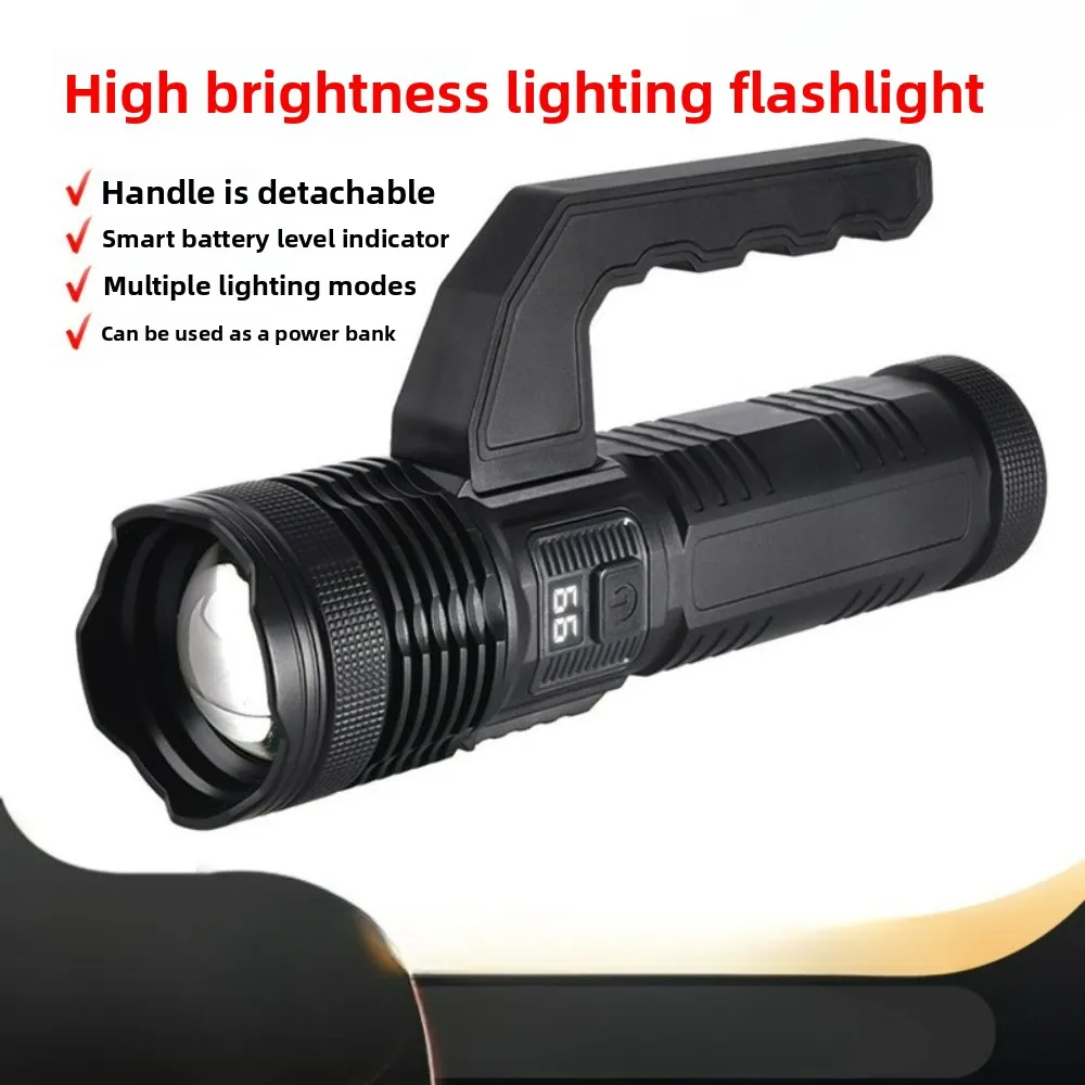 

White Yellow Dual Light Source Outdoor High Power Ultra Bright Long Shot Strong Light Flashlight Long Endurance Rechargeable