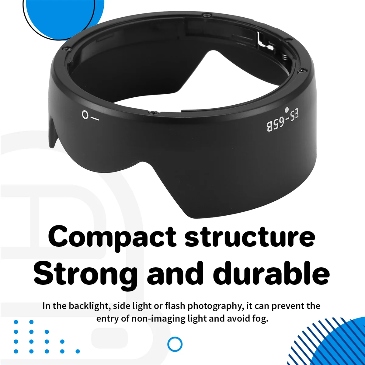 ES-65B Reversible Lens Hood Anti-Reflective Hood Lens for Canon RF 50mm F1.8 STM Camera Lens Hood YDH