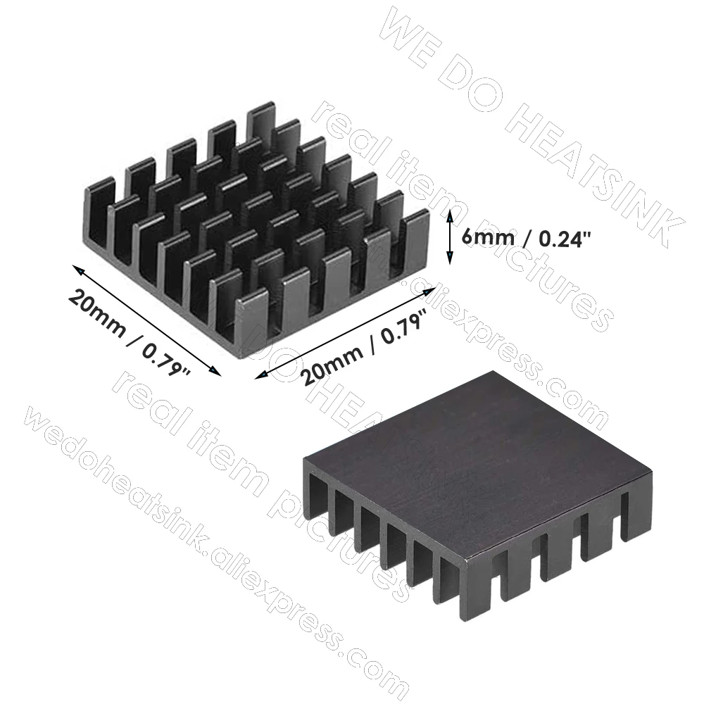 WE DO HEATSINK 20x20x6mm Without or With Thermal Pad Aluminum Heatsink Radiator Cooling Cooler With Thermal Adhesive Pad