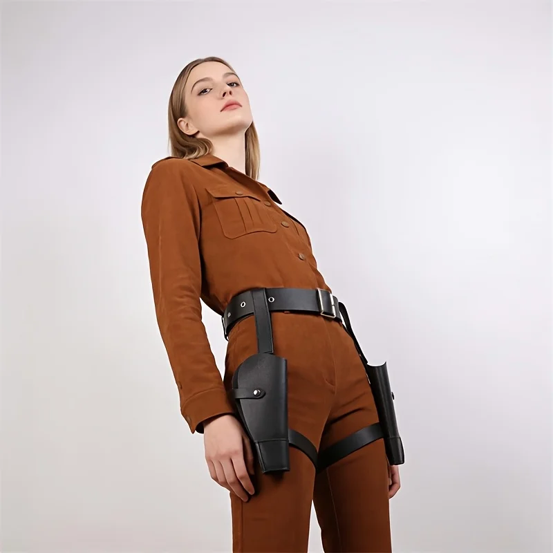 1 Stück nordisches mittelalterliches Wikinger-Holster, vielseitiges Waffenholster, Waffenholster aus PU-Leder, Piraten-Pistolenholster. Cosplay-Kostüm-Requisiten – Detail 2