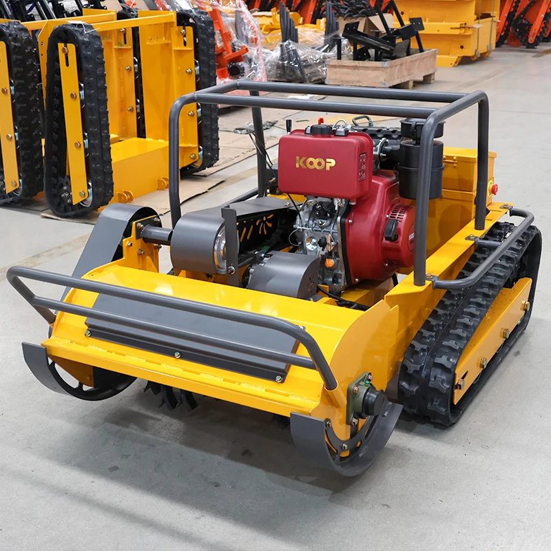 Farm Use 800mm Diesel Crawler Zero Turn Remote Control Flail Lawn Mower