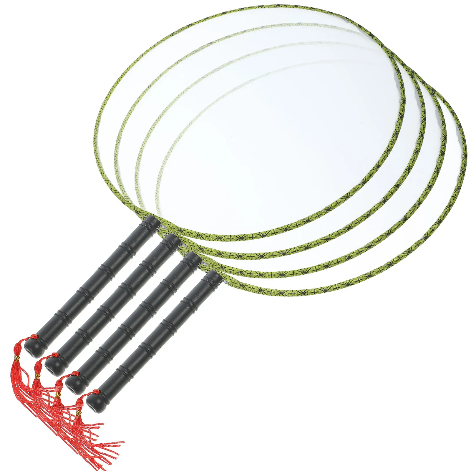 4Pcs Blank Children's Drawing Fan Spun Silk Portable DIY Painting Fan Art Craft Supplies Gift for Kids Hand Eye Coordination