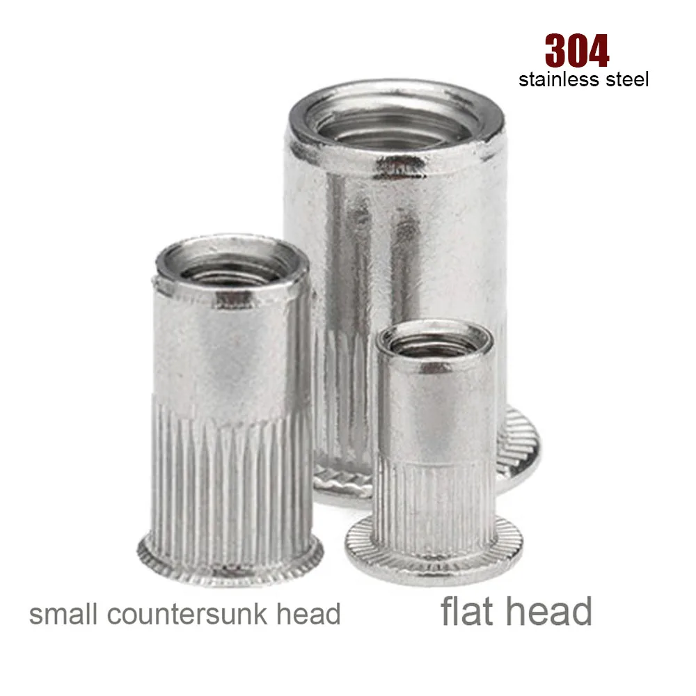 5/20pcs M3 M4 M5 M6 M8 M10 M12 GB17880.1 .3 304 Stainless Steel Flat Small Countersunk Head Rivet Nut Bind Insert Rivnut Nutsert