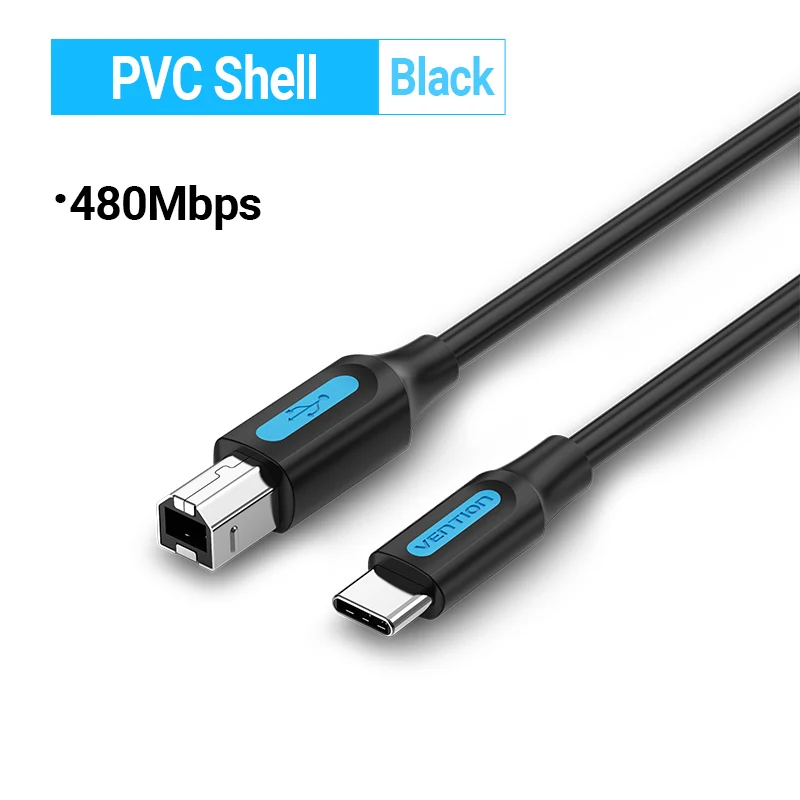 Vention USB-C naar USB printerkabel voor MacBook Pro scanner, faxapparaat, HP, Canon, Dell, Samsung printer type C 2.0 printkabel