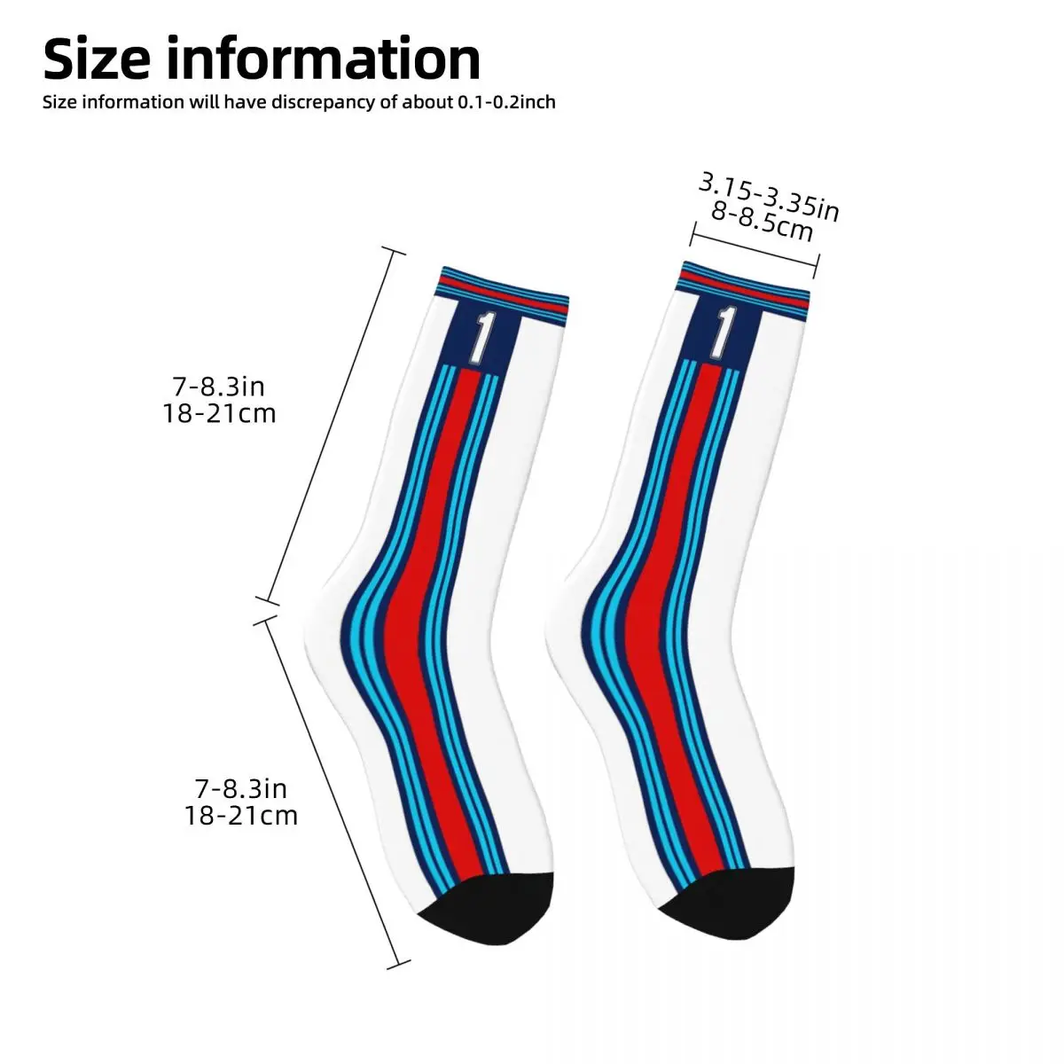 Martini Car Racing Striped style Unisex Winter Socks Happy Crew Socks Street Style Crazy Sock