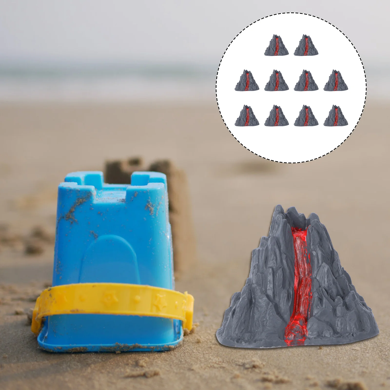 10 Pcs Volcano Model Simulation Decor Fake Landscape Puzzle Home Decoration Toy Ornament Child