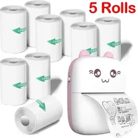 1/3/5 Rolls Mini Printer Thermal Paper Label Sticker Self-adhesive Thermal Printing Paper Inkless Printing Photo Picture 57x25mm