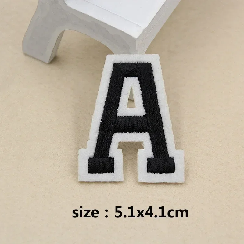 A-Z Letter Patches For Clothing 26 English Letters Iron On Embroidered Patches On Clothes T-shirt Applique DIY Fabric Stripes