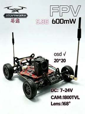 Slonwake  5.8G 600mW FPV Camera Set 1800TVL Starlight Night Vision 168° Wide Angle CVBS OSD PAL/NTSC For RC Drone Car Boat Robot