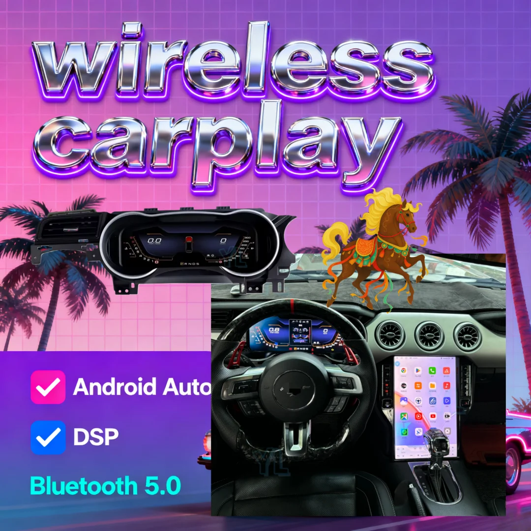 

14.5-дюймовый сенсорный экран 1200*1920, Android 13, беспроводной CarPlay, 4G+Wi-Fi, Bluetooth, головное устройство для Ford Mustang GT 2015-2021