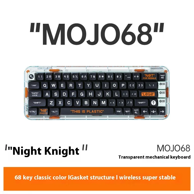 Melgeek Mojo68 Night Knight Customized Mechanical Keyboard Three Mode Wireless Bluetooth Hot-Swappable Gasket Structure E-sports