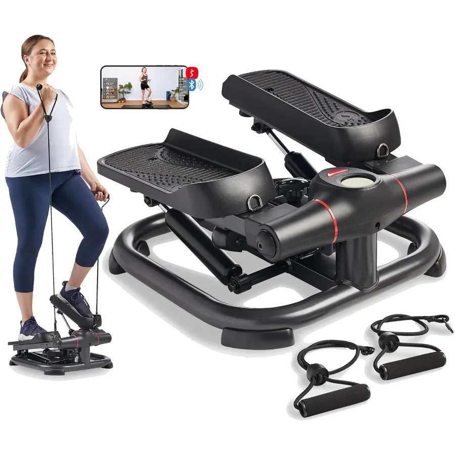 2-in-1 Premium Power Stepper mit Widerstandsbändern, stoßfestes Cardio, platzsparend, höhenverstellbar