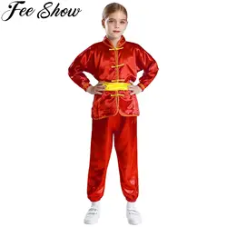 Kids Chinese Traditional Wushu Costume Clothing Sets Children Boys Girls KungFu Suit Tai Chi Martial Art Uniform Outfits