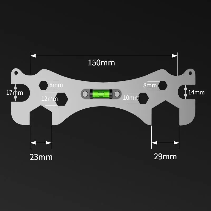 Ferramentas de chave especial com nível torneira do chuveiro instalação do banheiro multifuncional nível chave régua ferramenta medição distância