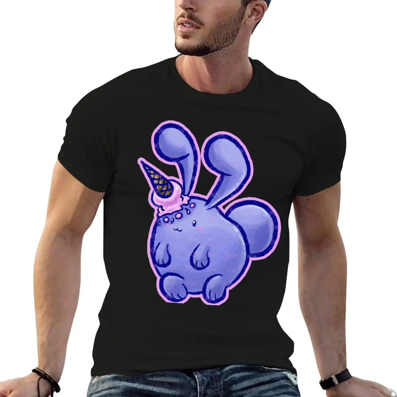 

Purple Icecream Bunny T-Shirt cotton tshirt 100% man t shirt graphic man t shirt designer T-Shirt