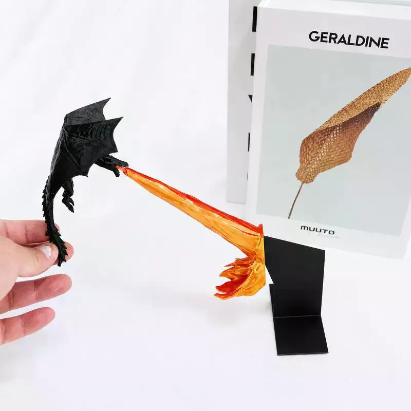 Dragon Flame Book Nook Sculpture Fire Breathing Dragon Gothic Ornament Halloween Birthday Present Bookshelf Decoration