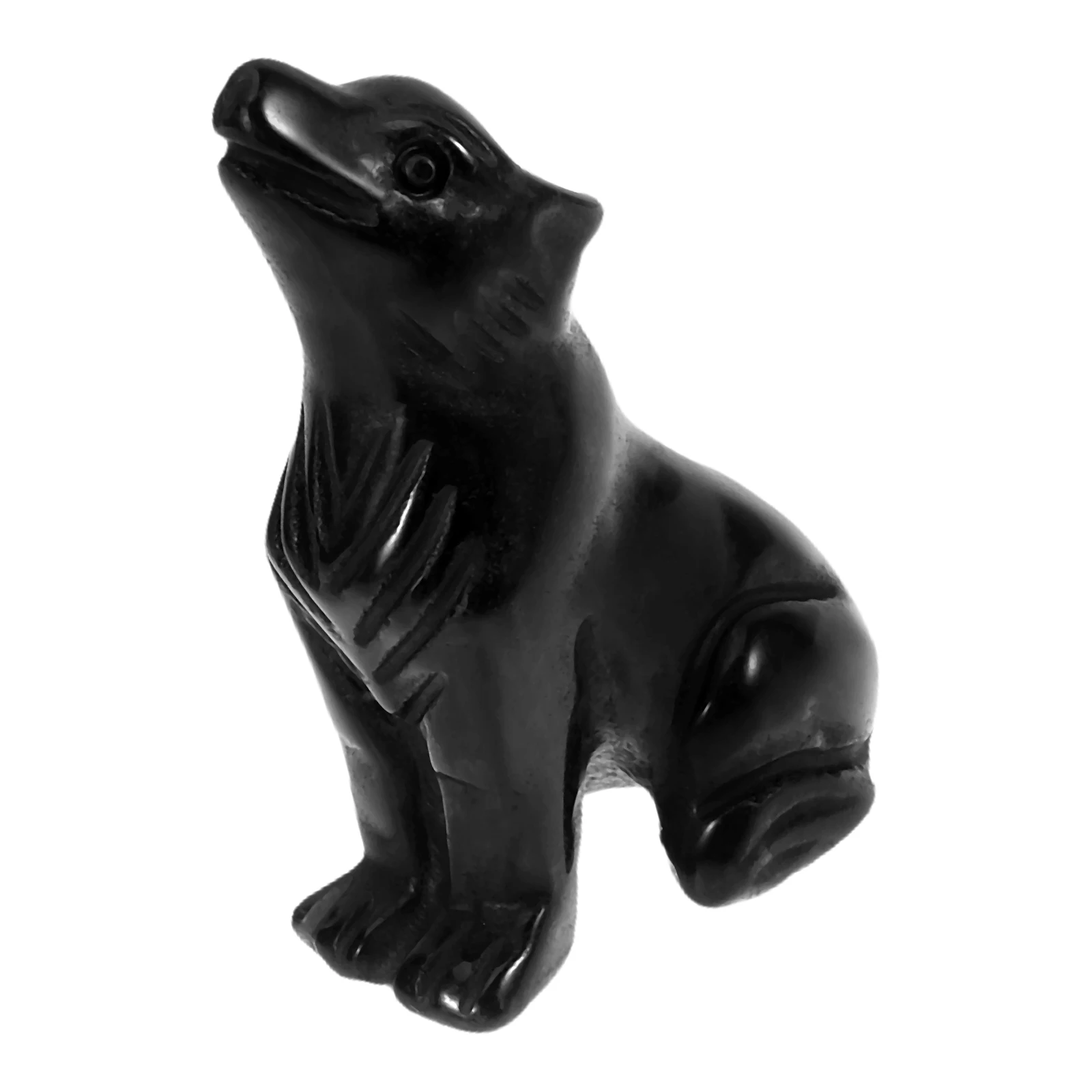 

Mini Obsidian Wolf Decoration Lifelike Craftsmanship Desktop Office Shelf Accent Vintage Style Animal Statue for Home Study Room
