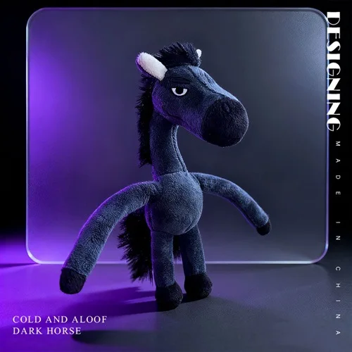 Portachiavi in peluche con cavallo fresco Squisito stile fantasy Artigianato Pony Peluche con sciarpa Rosa Simulazione Cavallo Giocattolo Regali di Natale