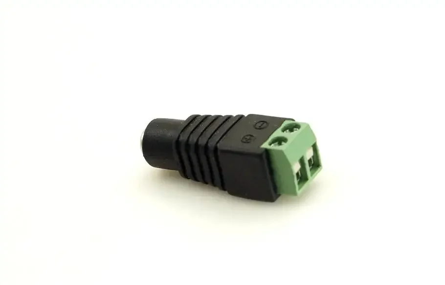 Free Shipping 50Pcs/lot 5.5/2.1mm DC Female CCTV UTP Power Plug Adapter DC/AC 2 Cable Conncetor CCTV System