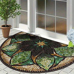Entrance Carpet Anti-slip Dirt-resistant Wear-resistant Door Rug Semicircular Imitation Marble Texture Welcome Floor Mat 현관 카펫