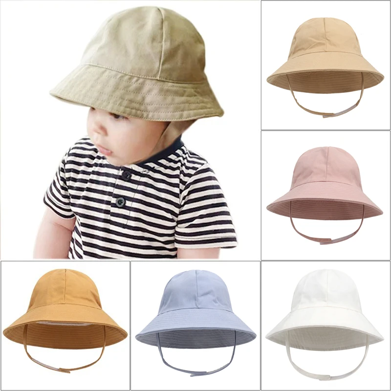 Summer Baby Bucket Hat Kids Cap Beach Accessories Baby Sun Hat for Boys Girls Fisherman Panama Hat Children Cap for 3M-6Y