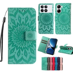 POCO X6 PRO X7 5G 3D Embossing Flower Luxury Leather Case Wallet Book Holder Flip Cover For Xiaomi POCO X6 X7 PRO 5G Phone Bags