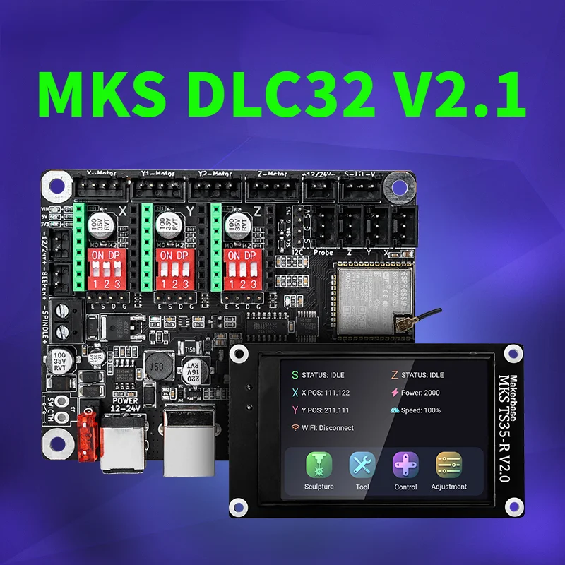 MKS DLC32 V2.1Engraving machine motherboard Offline Controller 32bit ESP32 WIFIGRBLTFT touch screen desktop diycnc Laser Machine