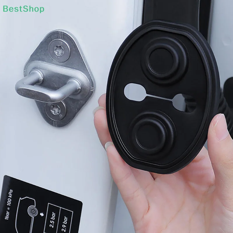 

1/4 шт., противоударная силиконовая подушка для закрывания дверей автомобиля, бесшумный амортизатор, защитные чехлы, аксессуары для дверной защелки автомобиля