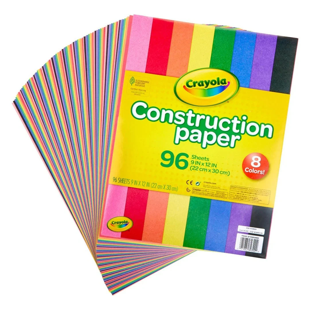 

Набор бумаги для творчества Crayola, 96 листов, формат 9x12 дюймов, розовый, красный, оранжевый, желтый, зеленый, синий, фиолетовый и черный цвета, 99-3000